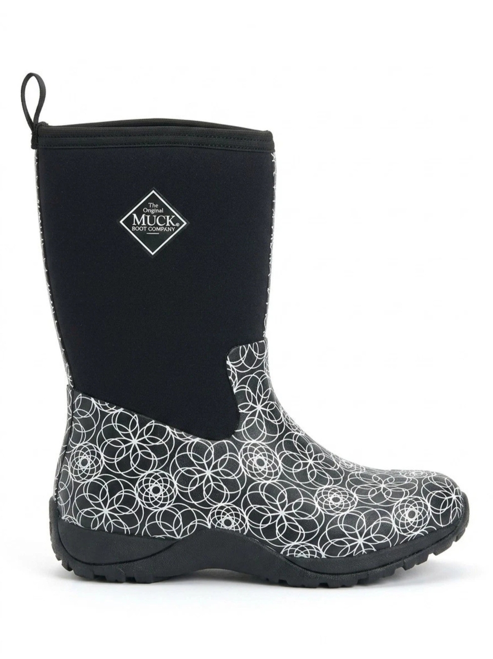 Muck Boot Company Women's Black Patterned Mid-Calf Rain Boot